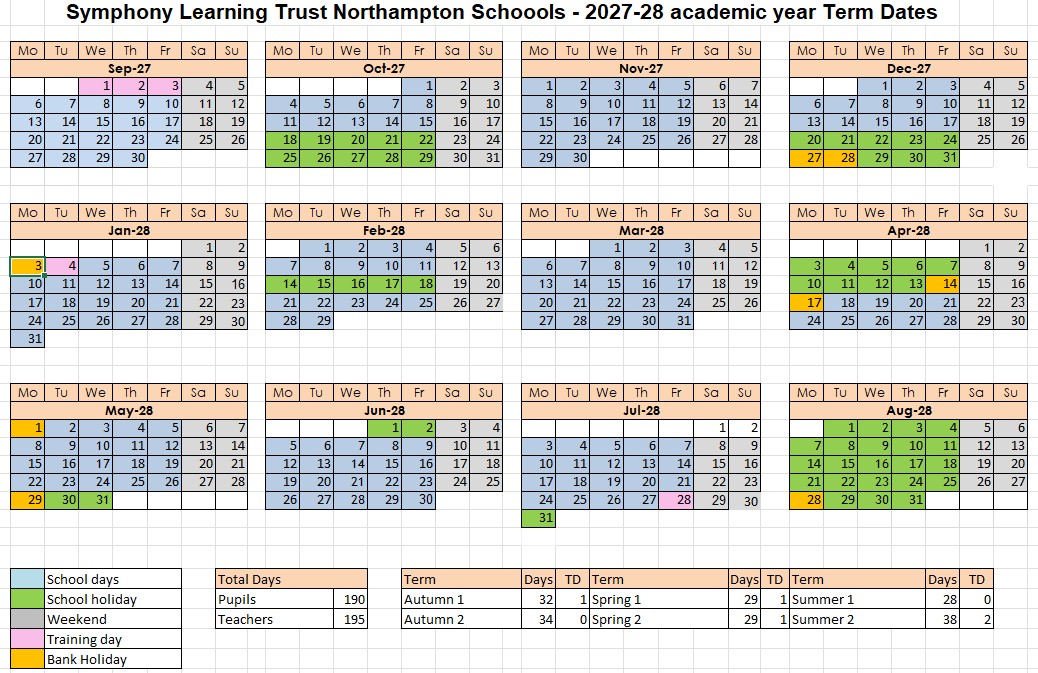 Term dates 2027 28